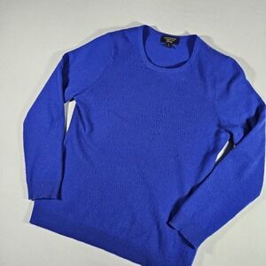Charter Club Luxury 100% Cashmere Sweater Royal Blue Crew Neck Women's Size M